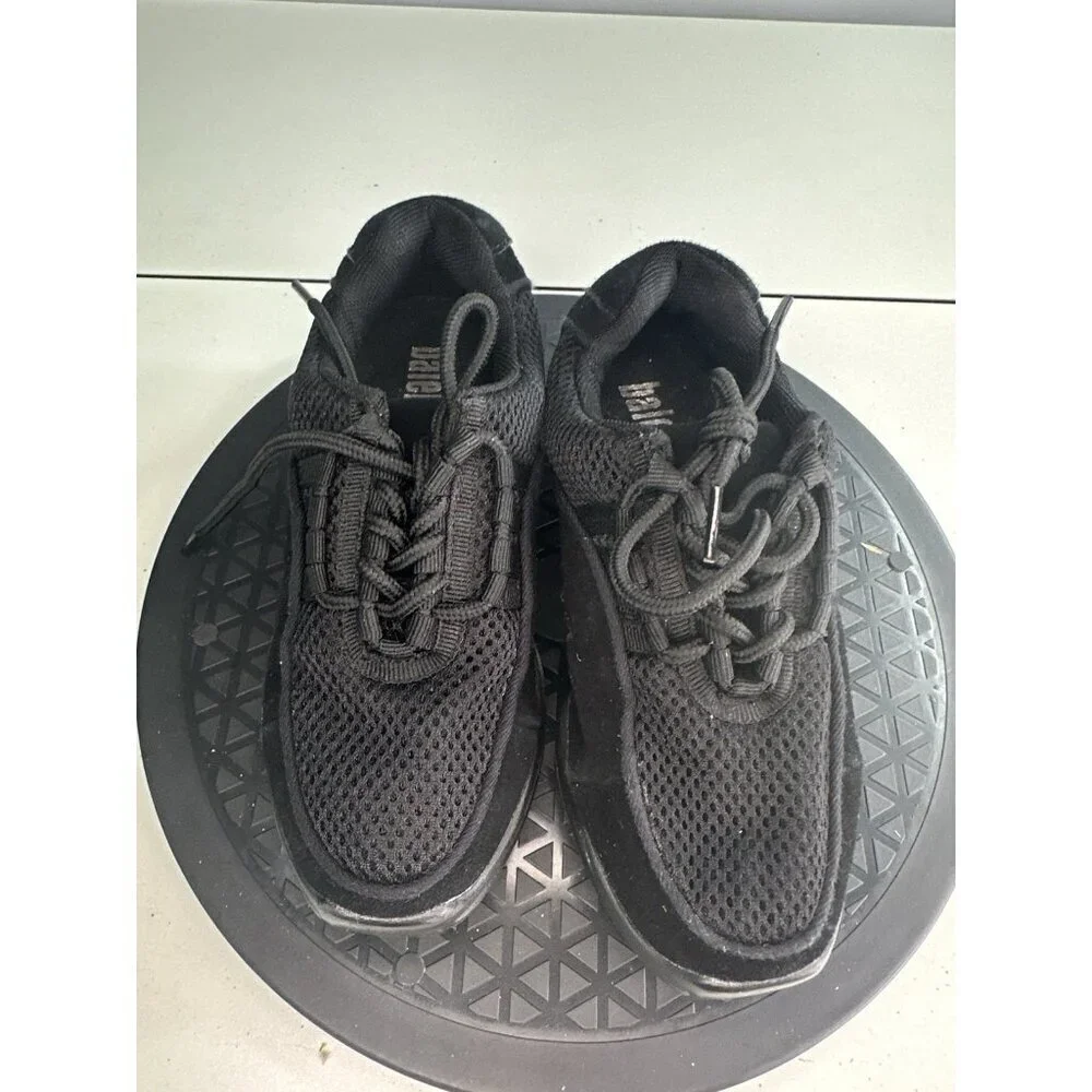 Balera B190 Black Split Sole Mesh Suede Lace Up Girls  Size 3 A M Dance Shoes